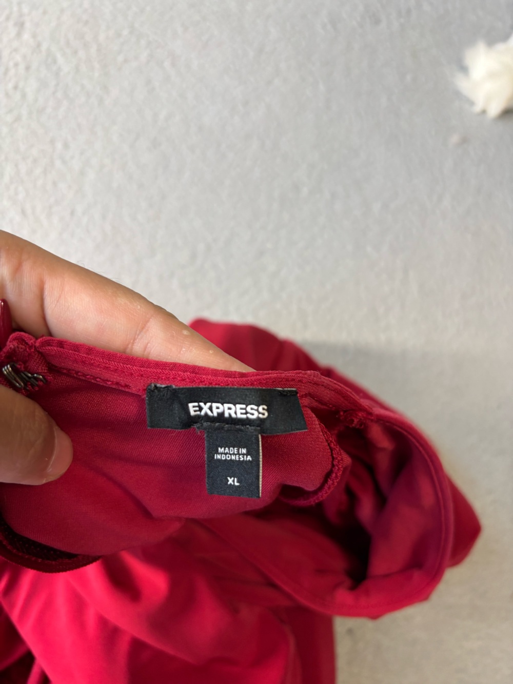 Express Long Sleeve Twist-Front Dress in Deep Berry - Picture 4 of 5